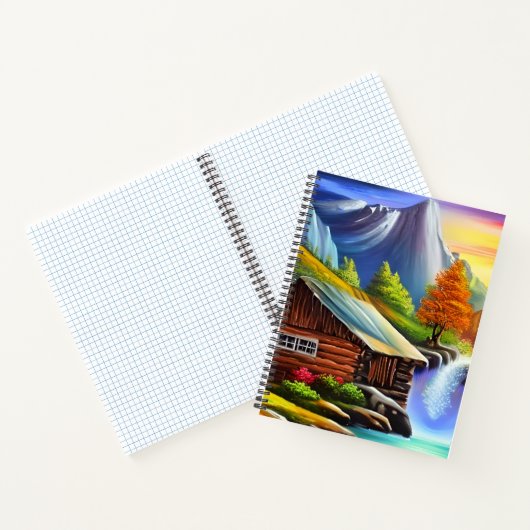 Kleurrijke Natuur Dromerige Landschap Waterverf Ar Notitieboek (Binnen)