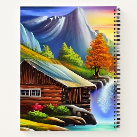 Kleurrijke Natuur Dromerige Landschap Waterverf Ar Notitieboek (Achterkant)