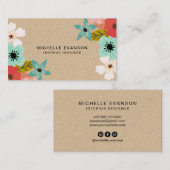 Kleurrijke Natuur Geïnspireerde Bloemenwinkel Rust Visitekaartje (Voorkant / Achterkant)