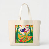 Kleurrijke Natuur-geïnspireerde Canvas tas (Voorkant)