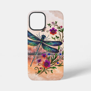 Kleurrijke Natuur Levendige Libel Bloemrijke Kunst iPhone 12 Mini Hoesje