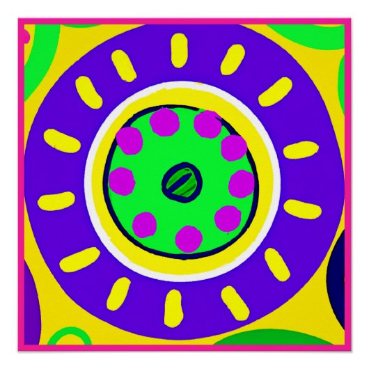 Kleurrijke Natuur paletpatroon Perfect Poster (Voorkant)