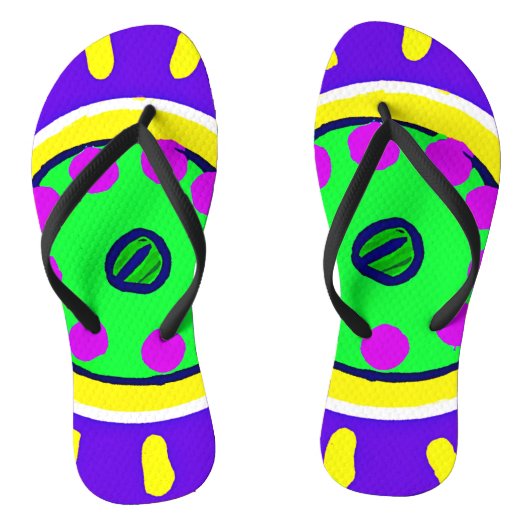 Kleurrijke Natuur paletpatroon Teenslippers (Voetbed)