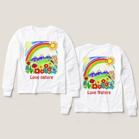 Kleurrijke Natuur Tekening voor Natuur Lovers (Voorkant /achterkant)