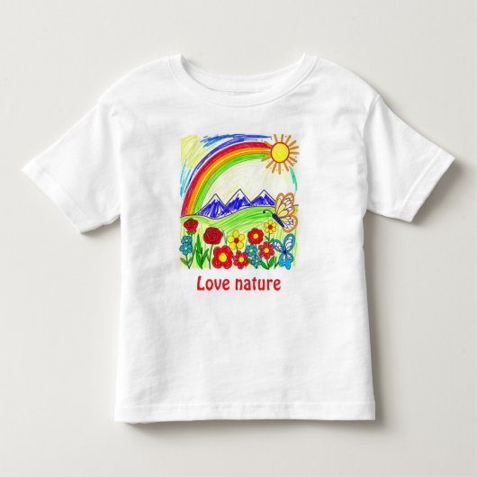 Kleurrijke Natuur Tekening voor Natuur Lovers Kinder Shirts (Voorkant)