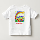 Kleurrijke Natuur Tekening voor Natuur Lovers Kinder Shirts (Achterkant)