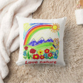 Kleurrijke Natuur Tekening voor Natuur Lovers Kussen (Deken)