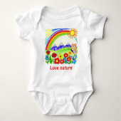 Kleurrijke Natuur Tekening voor Natuur Lovers Romper (Voorkant)