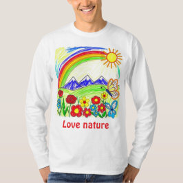 Kleurrijke Natuur Tekening voor Natuur Lovers T-shirt