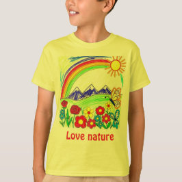 Kleurrijke Natuur Tekening voor Natuur Lovers T-shirt
