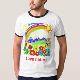 Kleurrijke Natuur Tekening voor Natuur Lovers T-shirt