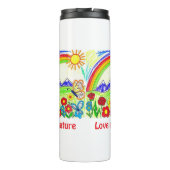 Kleurrijke Natuur Tekening voor Natuur Lovers Thermosbeker (Achterkant)