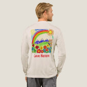 Kleurrijke Natuur Tekening voor Natuur Lovers Tri-Blend Shirt (Achterkant)