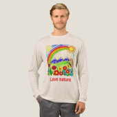 Kleurrijke Natuur Tekening voor Natuur Lovers Tri-Blend Shirt (Voorkant)