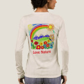 Kleurrijke Natuur Tekening voor Natuur Lovers Tri-Blend Shirt (Achterkant)