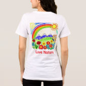 Kleurrijke Natuur Tekening voor Natuur Lovers Tri-Blend Shirt (Achterkant)