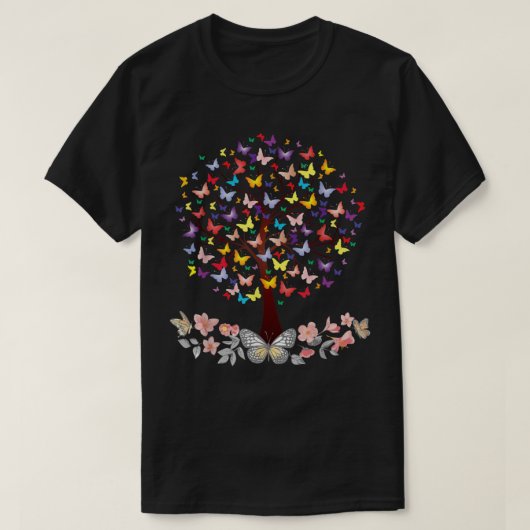 Kleurrijke Natuur van de vlinder T-shirt (Design voorkant)