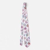 Kleurrijke Natuur Waterverf Vlinderpatroon Stropdas (Achterkant)