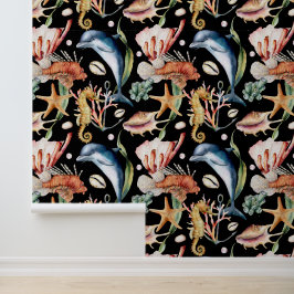 Kleurrijke nautische onderwater Zee Animal Life Zw Behang