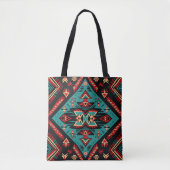 Kleurrijke Navajo Indiase tribal patroon Canvas ta Tote Bag (Voorkant)