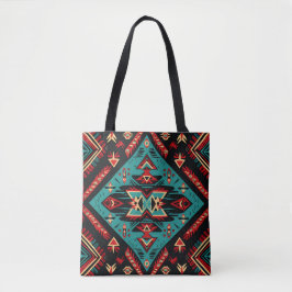 Kleurrijke Navajo Indiase tribal patroon Canvas ta Tote Bag
