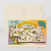 Kleurrijke Nebraska Kaart (Voorkant / Achterkant)