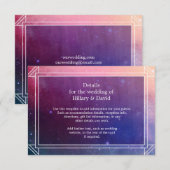 Kleurrijke Nebula Clouds Wedding Details Kaart (Voorkant / Achterkant)