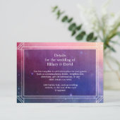 Kleurrijke Nebula Clouds Wedding Details Kaart (Staand voorkant)