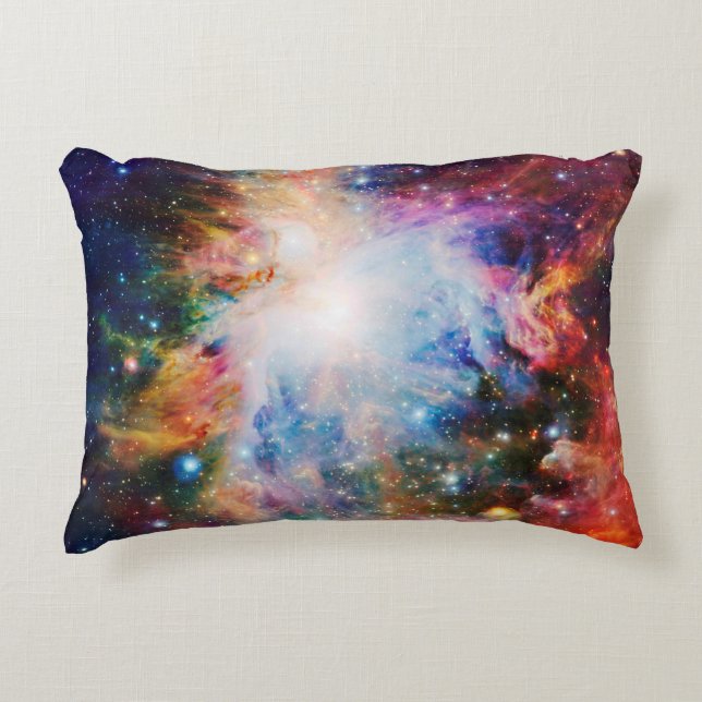 Kleurrijke Nebula Galaxy Pillow Accent Kussen (Voorkant)