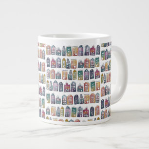 Kleurrijke Nederlandse huizen Amsterdam Pattern Re Grote Koffiekop