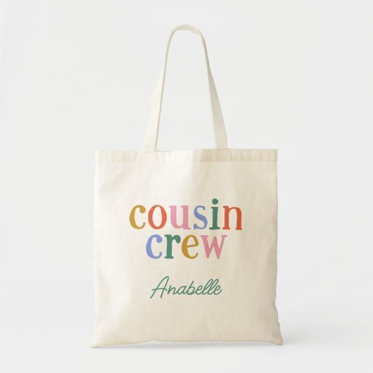 Kleurrijke neef Crew aangepaste naam Tote Bag (Voorkant)