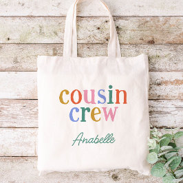 Kleurrijke neef Crew aangepaste naam Tote Bag