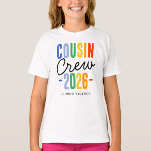Kleurrijke neef en nicht crew familie vakantie t-shirt