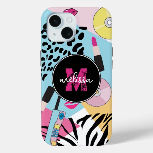 Kleurrijke negentiger jaren negentig Patroon Monog Case-Mate iPhone Case (Achterkant)