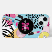 Kleurrijke negentiger jaren negentig Patroon Monog Case-Mate iPhone Case (Achterkant (horizontaal))