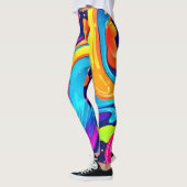 Kleurrijke Neon Abstracte Kunstspat Leggings (Links)