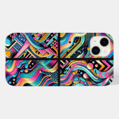 Kleurrijke Neon Bright Abstract 90's Pattern Print Case-Mate iPhone Case (Achterkant (horizontaal))