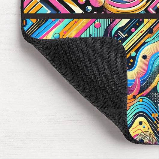 Kleurrijke Neon Bright Abstract 90's Pattern Print Muismat (Hoek)