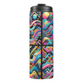 Kleurrijke Neon Bright Abstract 90's Pattern Print Thermosbeker (Voorkant)