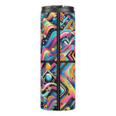 Kleurrijke Neon Bright Abstract 90's Pattern Print Thermosbeker (Achterkant)