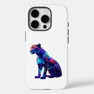 Kleurrijke Neon Cheetah Art - Glowing Wild Cat iPhone 16 Pro Hoesje