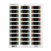 Kleurrijke Neon Confetti Pattern Zwart Modern Part Etiket (Full Sheet)