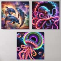 Kleurrijke Neon Cosmic Zee Creatures