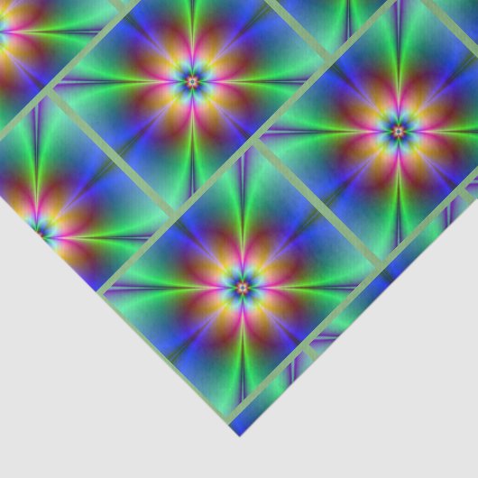 Kleurrijke Neon Daisy Tissue Paper Tissuepapier (Detail)