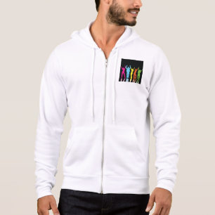 Kleurrijke Neon Dansende Silhouetten Retro Feestje Hoodie