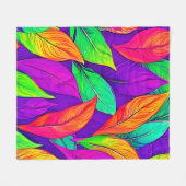 Kleurrijke Neon ETHERISCHE Bladeren Patroon Fleece Deken (Voorkant (Horizontaal))