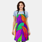 Kleurrijke Neon ETHERISCHE Bladeren Patroon Schort (Gedragen)