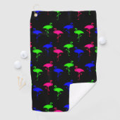 Kleurrijke neon flamingo's patroon golfhanddoek (Insitu)