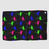 Kleurrijke neon flamingo's patroon golfhanddoek (Horizontaal)