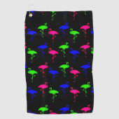 Kleurrijke neon flamingo's patroon golfhanddoek (Voorkant)